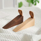 Solid Wood Door Wedge with Anti-Slip Base, Beech or Walnut