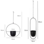Wall Mounted Hanging Planter in Black or Gold Metal Hoop