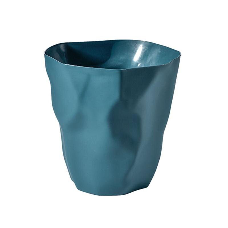 Wavy Sculptural Waste Bin in Plastic, 26 x 27 cm