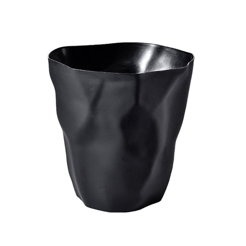 Wavy Sculptural Waste Bin in Plastic, 26 x 27 cm