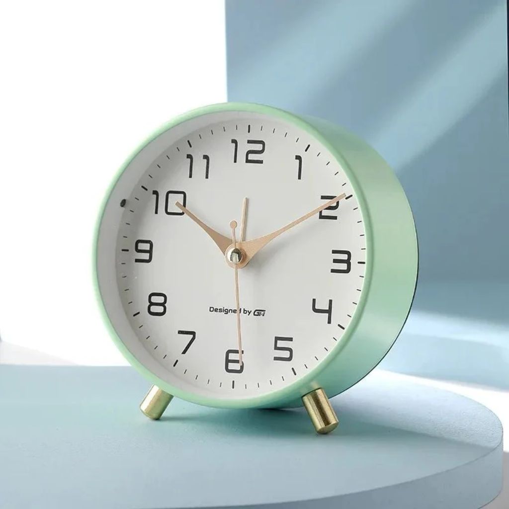 Silent Metal Table Clock 12cm, Scandinavian, Six Colours