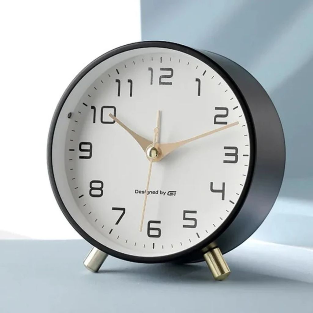 Silent Metal Table Clock 12cm, Scandinavian, Six Colours