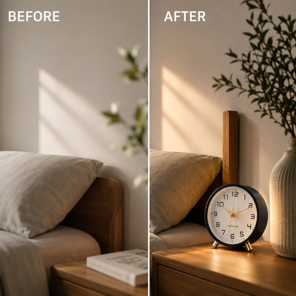 Silent Metal Table Clock 12cm, Scandinavian, Six Colours