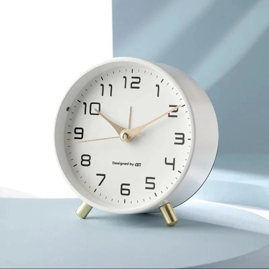 Silent Metal Table Clock 12cm, Scandinavian, Six Colours