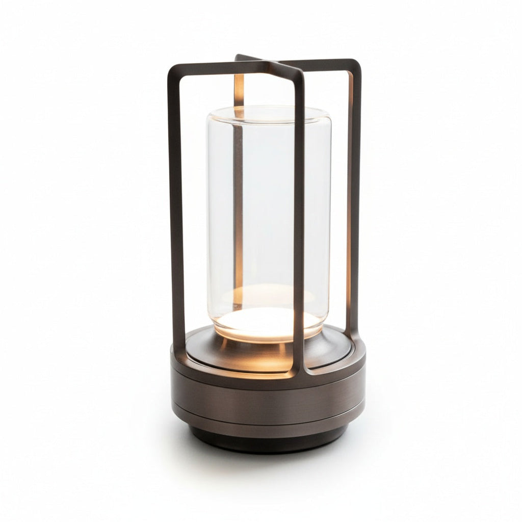 Cordless Crystal Glass Lantern Table Lamp, Dimmable IP65