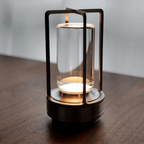 Cordless Crystal Glass Lantern Table Lamp, Dimmable IP65