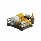 Dish Drainer Rack with Built-In Drip Tray, 42 cm Wide