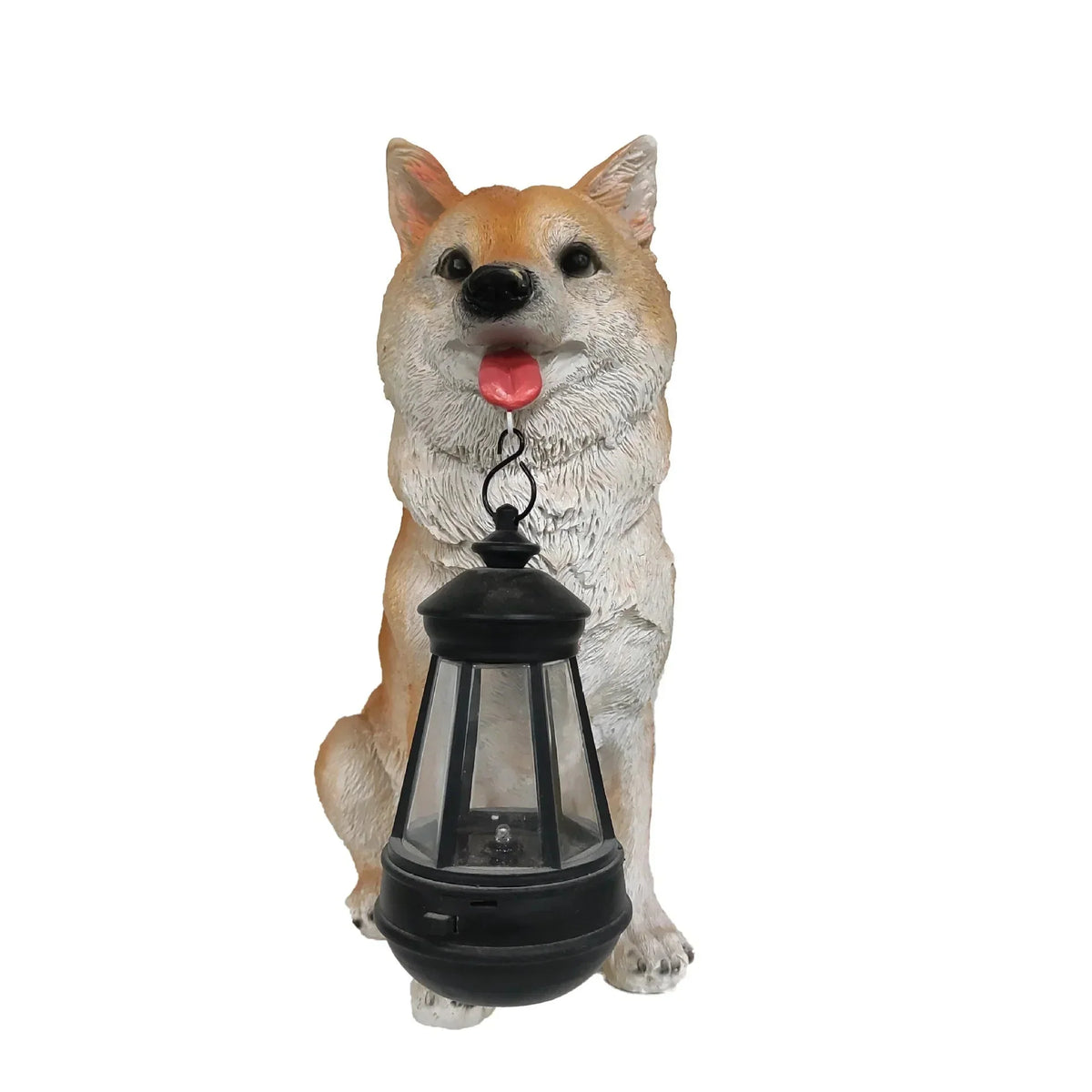 Solar Dog Statue Garden Light with Lantern, Five Breeds
