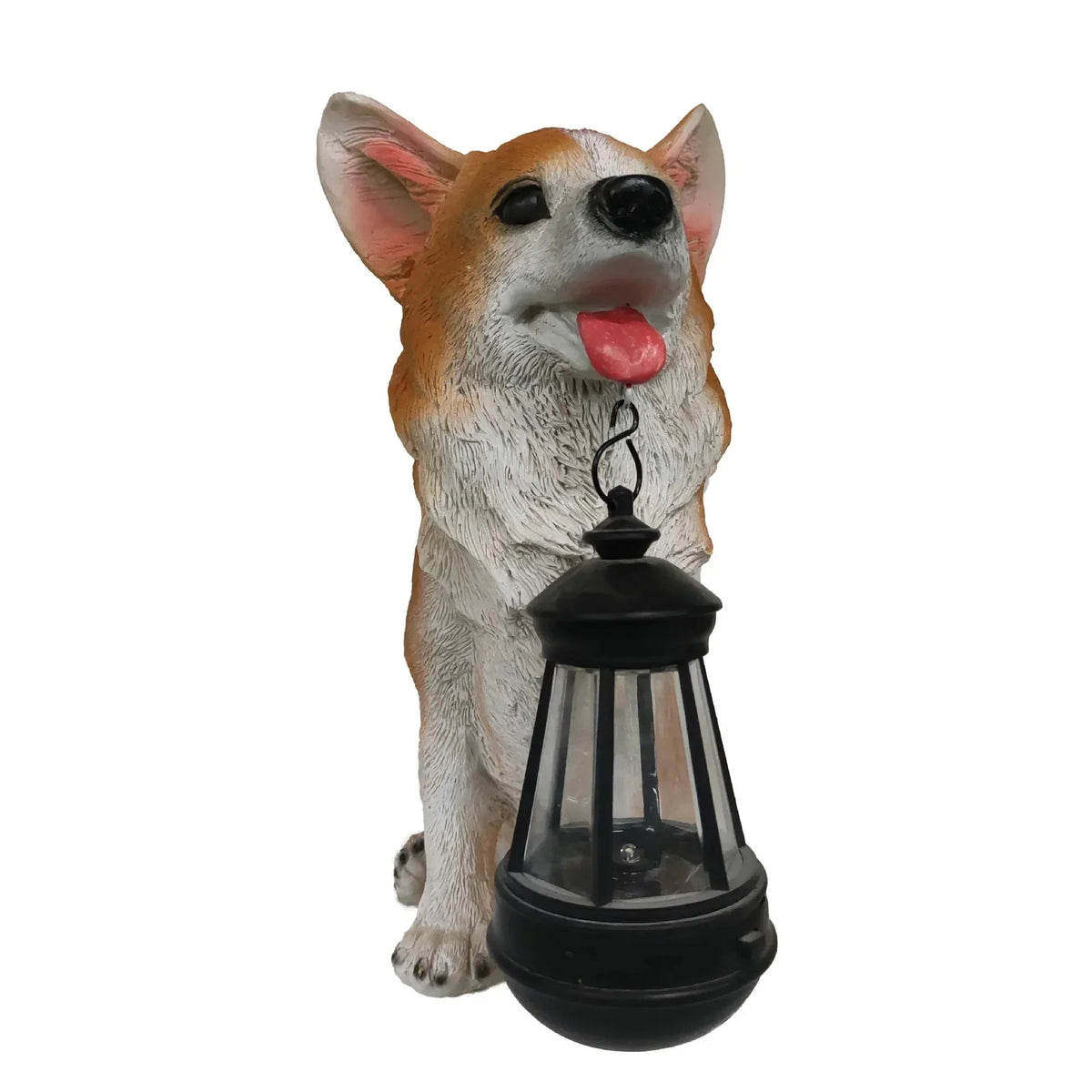 Solar Dog Statue Garden Light with Lantern, Five Breeds