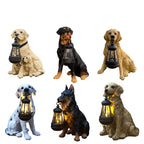Solar Dog Statue Garden Light with Lantern, Five Breeds