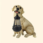 Solar Dog Statue Garden Light with Lantern, Five Breeds