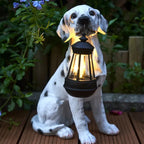 Solar Dog Statue Garden Light with Lantern, Five Breeds