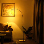 Arc Floor Lamp with Acrylic Dome Shade, 220cm, 90cm Reach