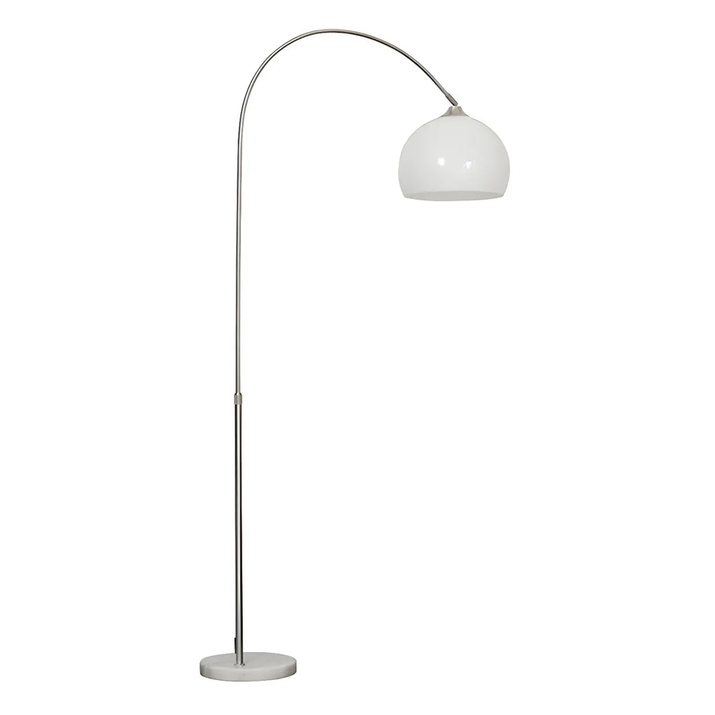 Arc Floor Lamp with Acrylic Dome Shade, 220cm, 90cm Reach