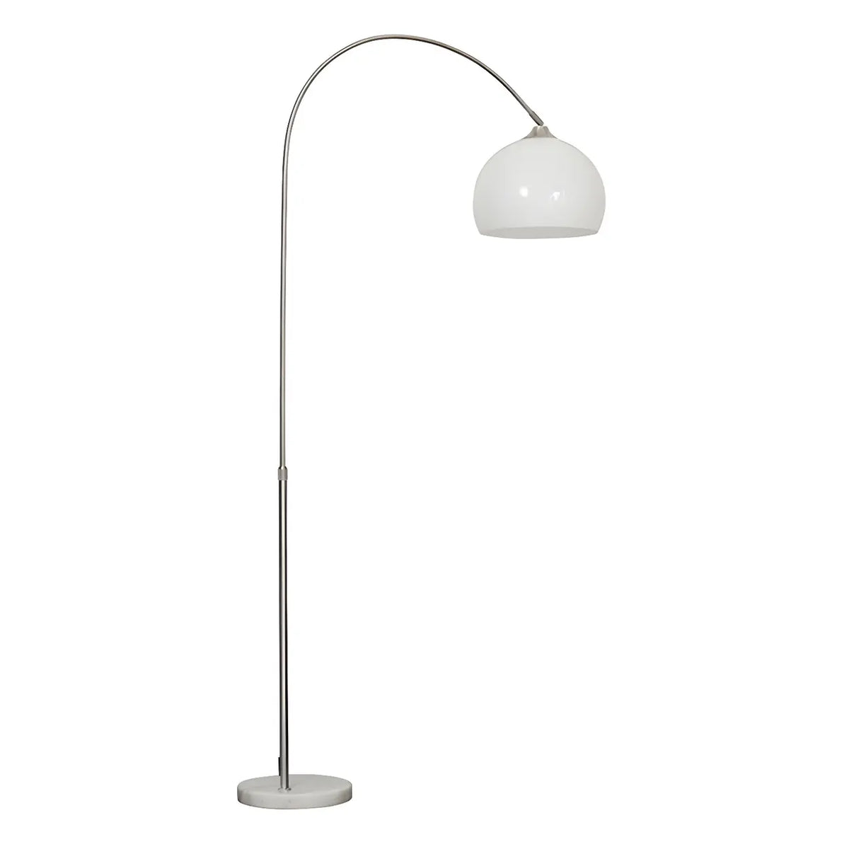 Arc Floor Lamp with Acrylic Dome Shade, 220cm, 90cm Reach