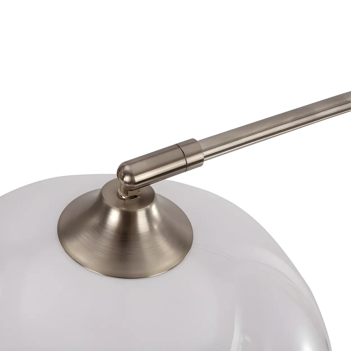 Arc Floor Lamp with Acrylic Dome Shade, 220cm, 90cm Reach