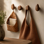 Organic Wooden Wall Hooks, Set of 4 in Walnut or Beech
