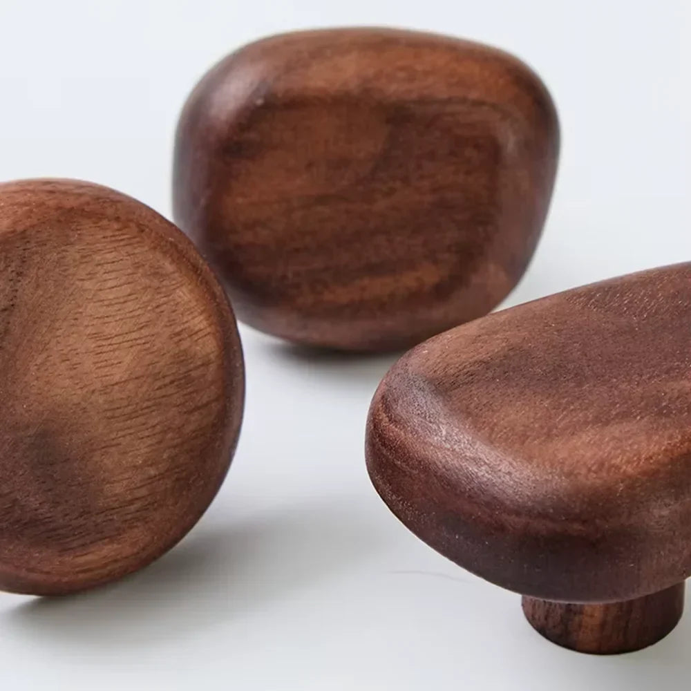 Organic Wooden Wall Hooks, Set of 4 in Walnut or Beech