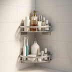 Self-Adhesive Aluminium Shower Shelf with Removable Hook