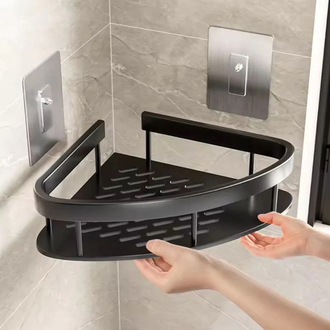 Self-Adhesive Aluminium Shower Shelf with Removable Hook