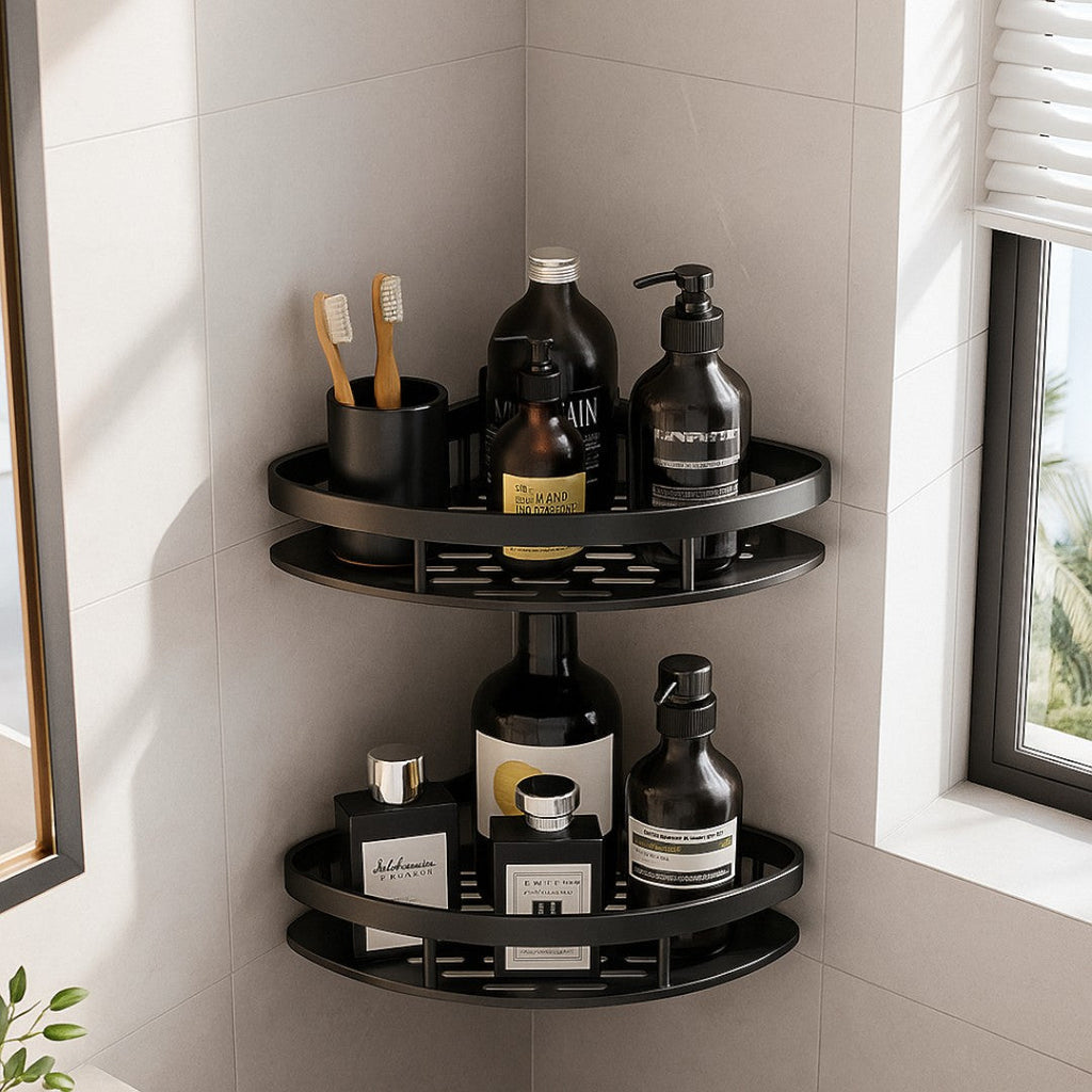 Self-Adhesive Aluminium Shower Shelf with Removable Hook