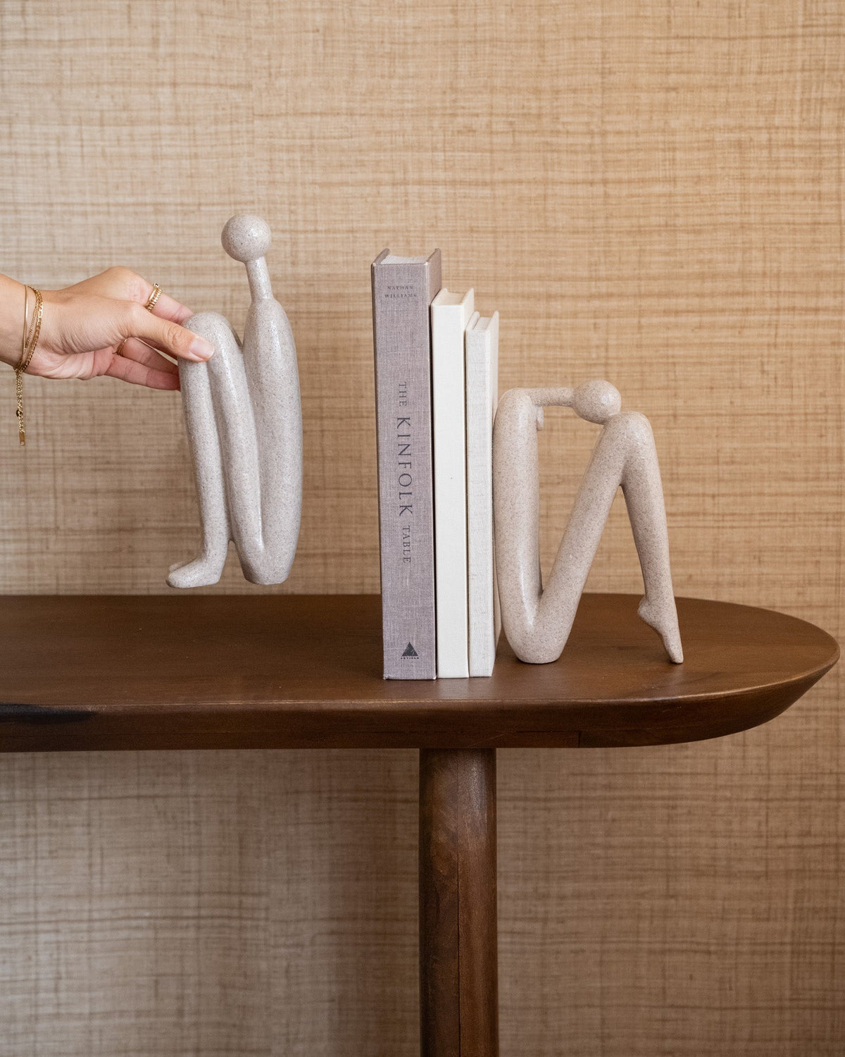 Sculptural Bookend Set in Polyresin, 27 cm