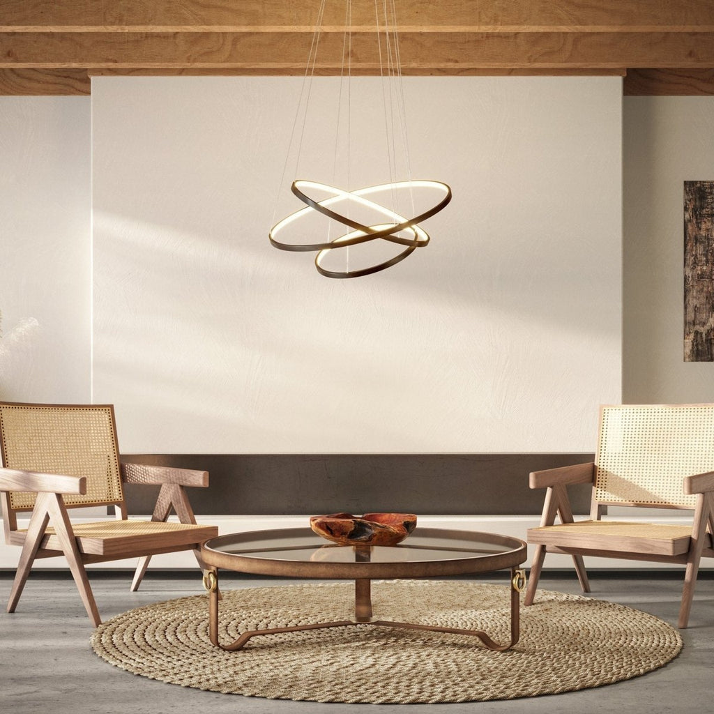 Dimmable LED Ring Chandelier 70/55/40cm with Remote, Aluminium
