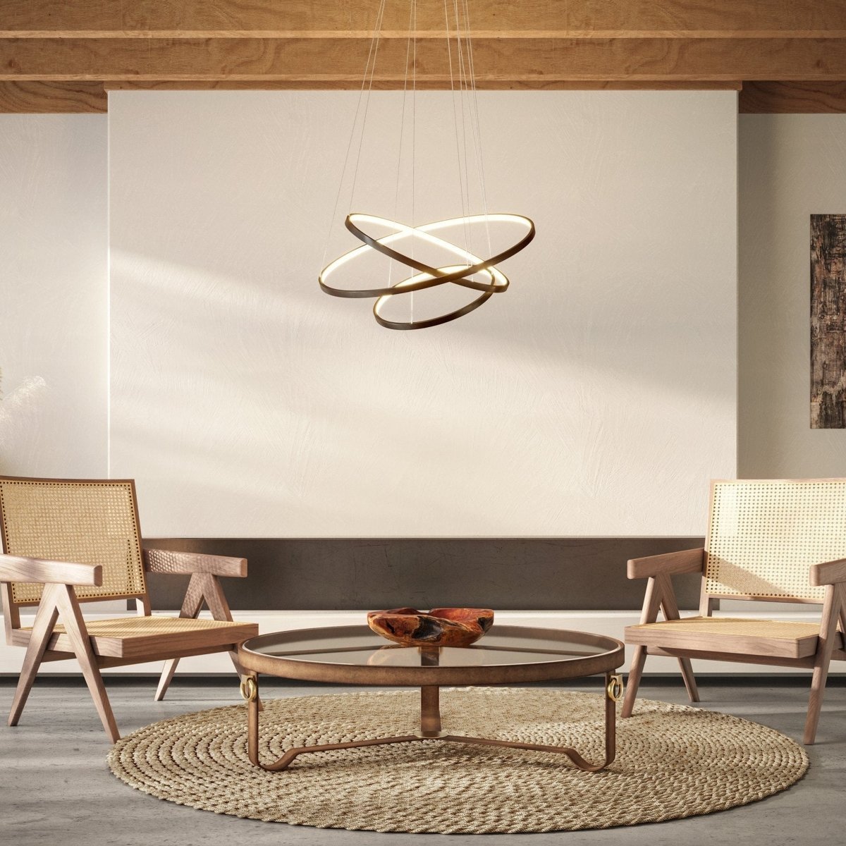 Dimmable LED Ring Chandelier 70/55/40cm with Remote, Aluminium