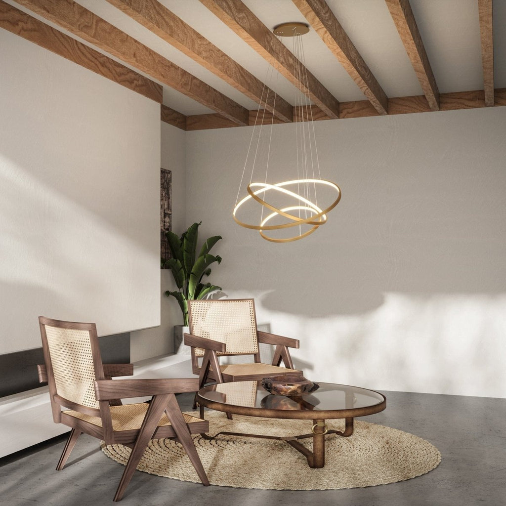 Dimmable LED Ring Chandelier 70/55/40cm with Remote, Aluminium