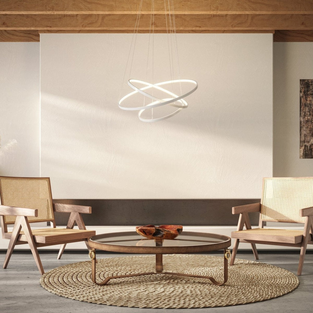 Dimmable LED Ring Chandelier 70/55/40cm with Remote, Aluminium