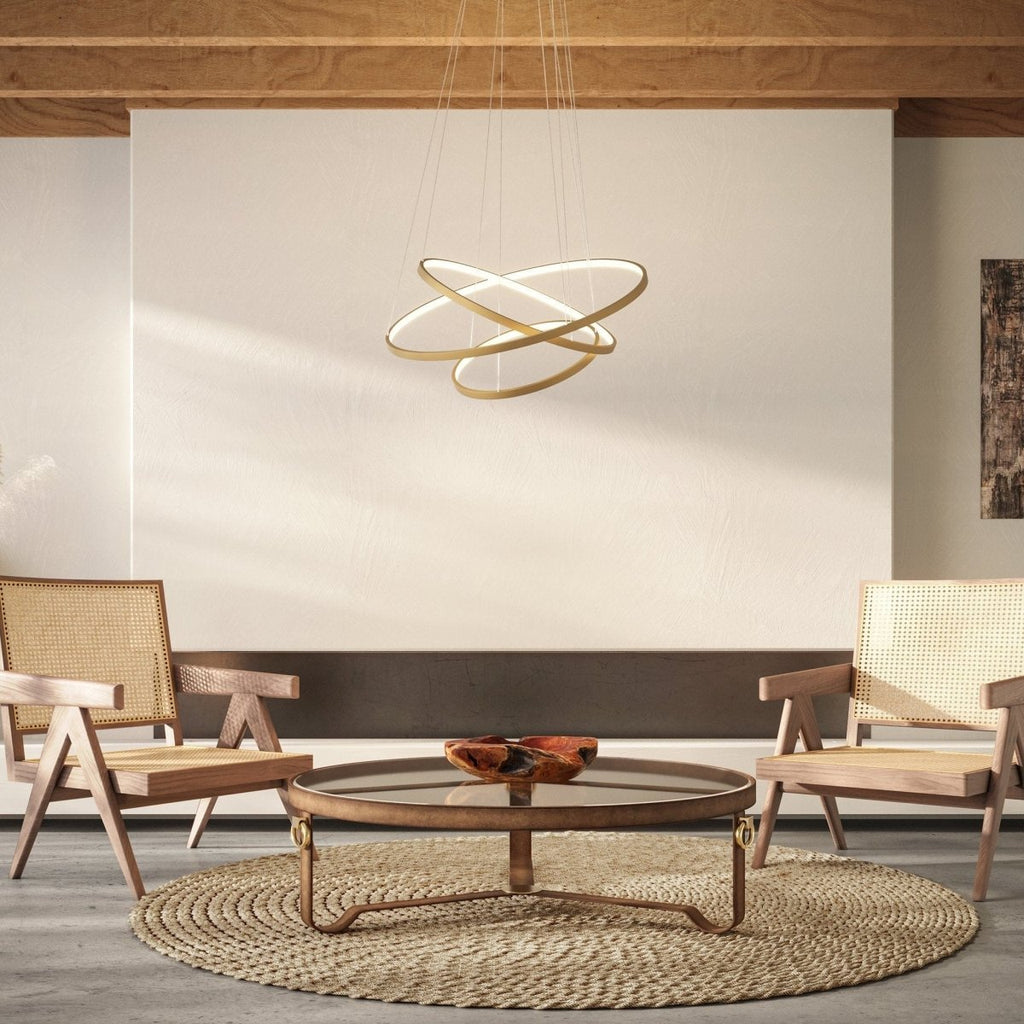 Dimmable LED Ring Chandelier 70/55/40cm with Remote, Aluminium