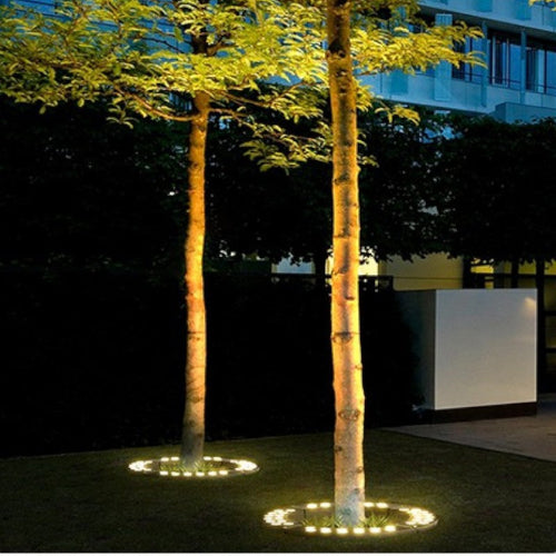 LED Tree Base Uplight for Gardens, Aluminium and Glass