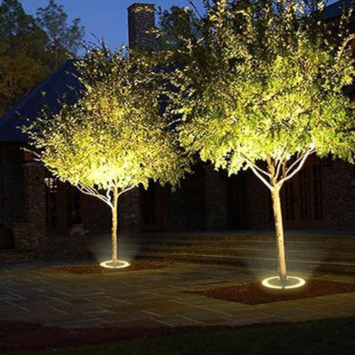 LED Tree Base Uplight for Gardens, Aluminium and Glass