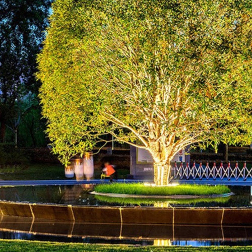 LED Tree Base Uplight for Gardens, Aluminium and Glass