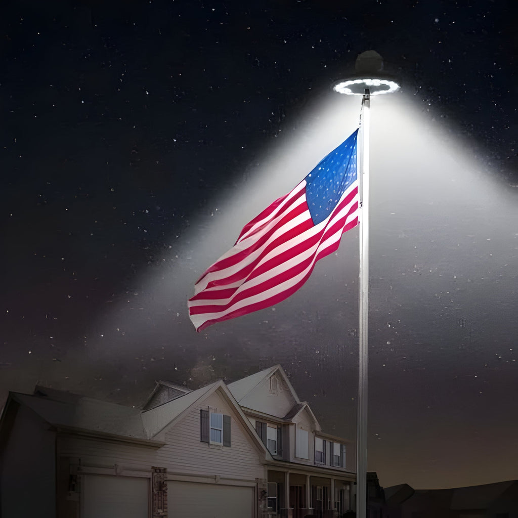 Solar Flagpole Light, 700 Lumen, 26 LEDs, IP67 Rated