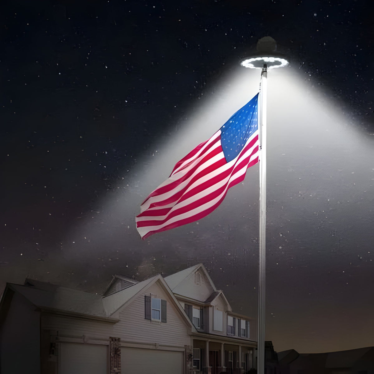Solar Flagpole Light, 700 Lumen, 26 LEDs, IP67 Rated