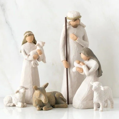 Wooden Nativity Set, 20 Pieces with Stable and Figures