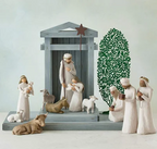 Wooden Nativity Set, 20 Pieces with Stable and Figures