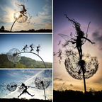 Metal Garden Stake with Fairy and Dandelion Design, 65cm Tall