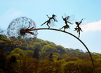 Metal Garden Stake with Fairy and Dandelion Design, 65cm Tall