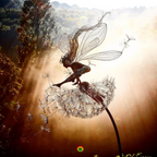 Metal Garden Stake with Fairy and Dandelion Design, 65cm Tall