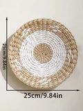 Woven Boho Wall Basket with Spiral Pattern and Jute Cord