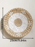 Woven Boho Wall Basket with Spiral Pattern and Jute Cord