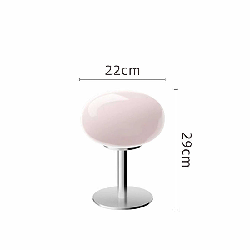 Glass Egg Table Lamp, Dimmable with Rotary Knob, Iron Base