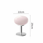 Glass Egg Table Lamp, Dimmable with Rotary Knob, Iron Base
