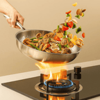 Uncoated Tri-Ply Stainless Steel Frying Pan, Hammered