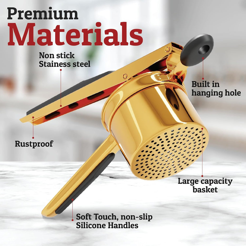 Heavy Stainless Steel Potato Masher, 425g, Dishwasher Safe