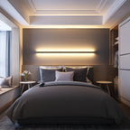 Linear LED Wall Light with Integrated Strip, Black or White
