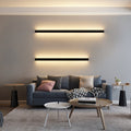 Linear LED Wall Light with Integrated Strip, Black or White