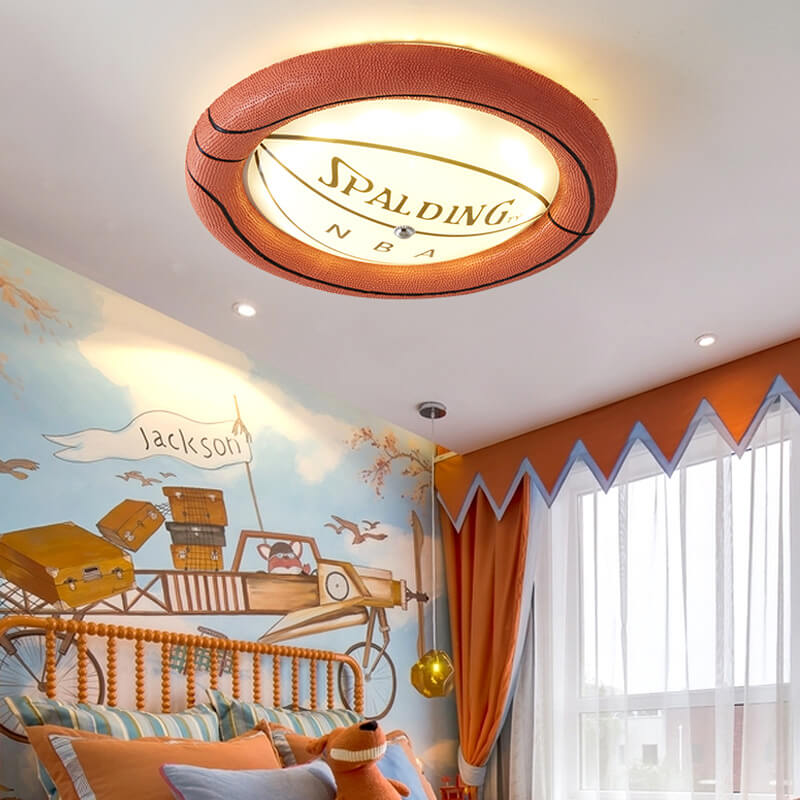 Basketball Ceiling Light for Kids Rooms with Built-In LED
